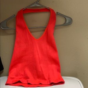 Open back halter top